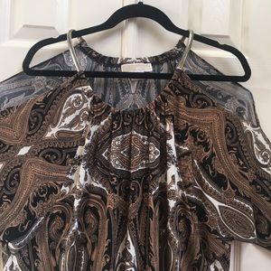 Michael Kors print dress with open shoulders